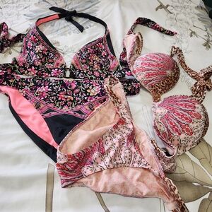 Victoria's Secret Pink and Black Floral Intimates Set